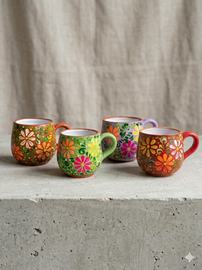 Tazas Cerámica Cusco Flores